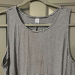 Old Navy Black & White Stripe Swing Dress in Size: XL